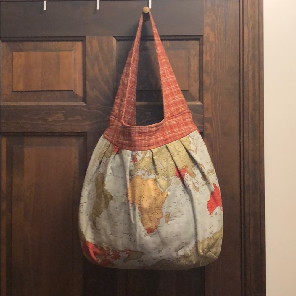 World Map homemade quilt bag!